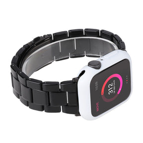 Fashion Resin Candy Watch Band + Watch Case For Apple Watch SE/6/5/4/3/2/1£¨Black+White£©