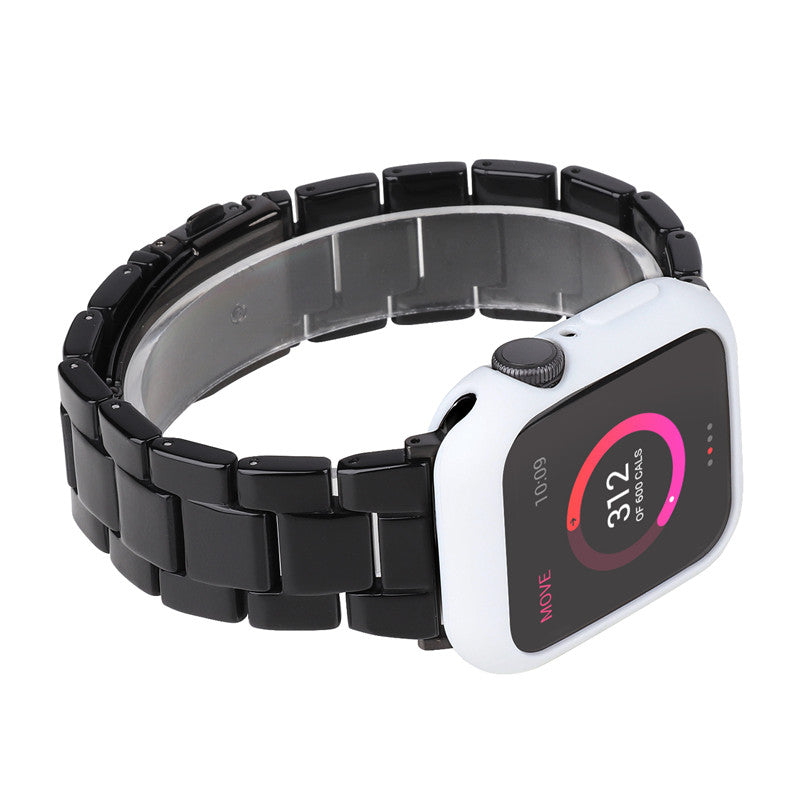 Fashion Resin Candy Watch Band + Watch Case For Apple Watch SE/6/5/4/3/2/1£¨Black+White£©