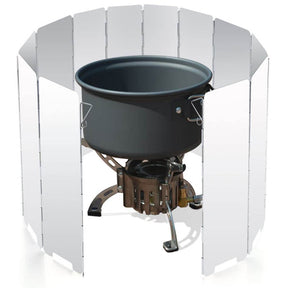 12 Plates Stove Windscreen Folding Aluminum with Storage Bag
