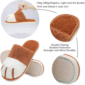 Memory Foam Unisex Slippers Comfortable Cute Animal Soft Shoes-Caramel