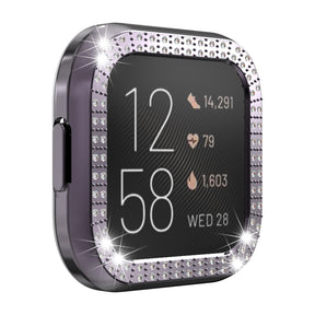 Hard PC Double Diamond Frame Protective Case For Fitbit Versa 2 - Grey