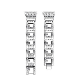 RZK Stainless Steel Watch Band Adjustable Wristband Replacement Sport Strap For Fitbit Charge 2 For Women-Silver