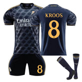 Real Madrid Away Jersey KROOS. #8 Soccer Jersey Kids Adult 3Pcs Jersey Kits