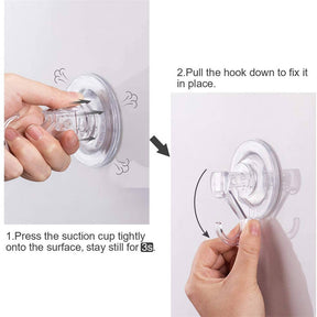 4 PcsBathroom Clear Suction Hooks Reusable Vacuum Suction Cup Hook Multi-Use for Home