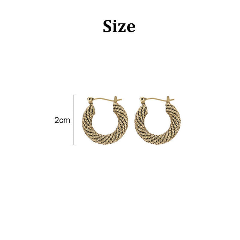 Vintage Twisted Rope Earrings Mini Hoop Earrings for Women-02