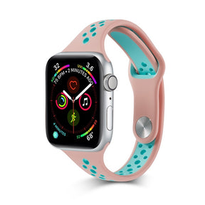 Nike Silicone Sport Breathable Watch For Apple iWatch Series-Pink Green