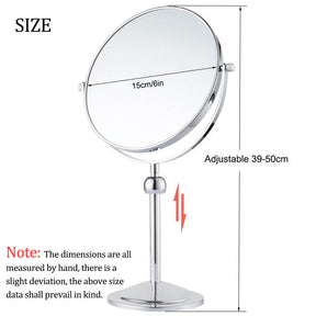 6in Liftable Standing Makeup Mirror Dual-Sided Magnifying-Silver