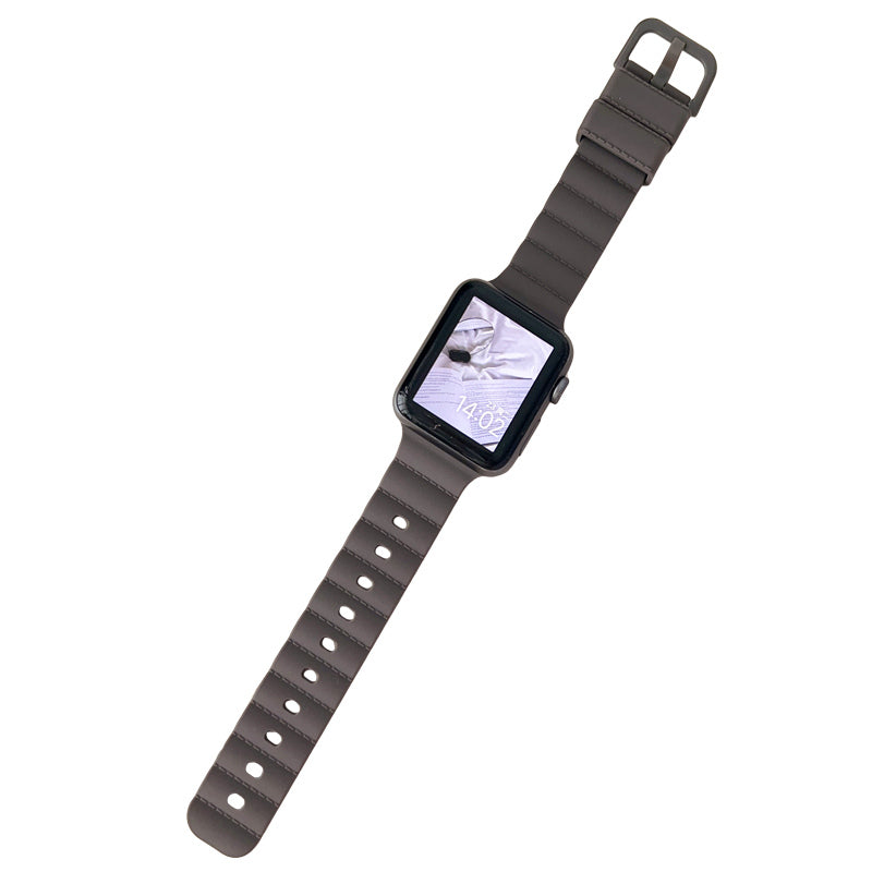 Silicone Sports Watchband Quick Release Pin for Apple Watch-Grey