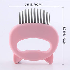 Pet Hair Removal Massaging Shell Comb Soft Deshedding Brush for Long and Short Hair Puppy Bunny-Pink