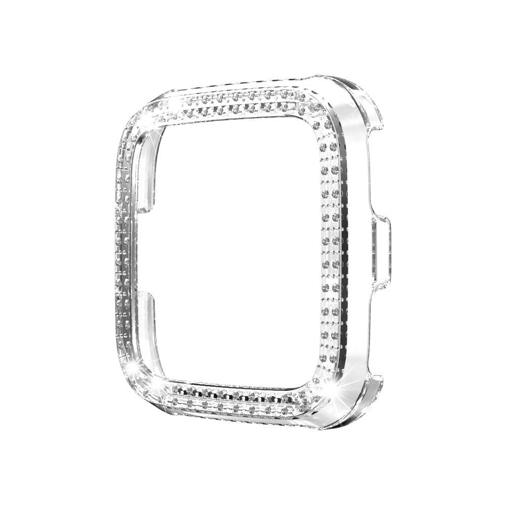 Double Row Diamond Bling Case For Fitbit Versa Cover-Clear