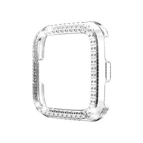 Double Row Diamond Bling Case For Fitbit Versa Cover-Clear