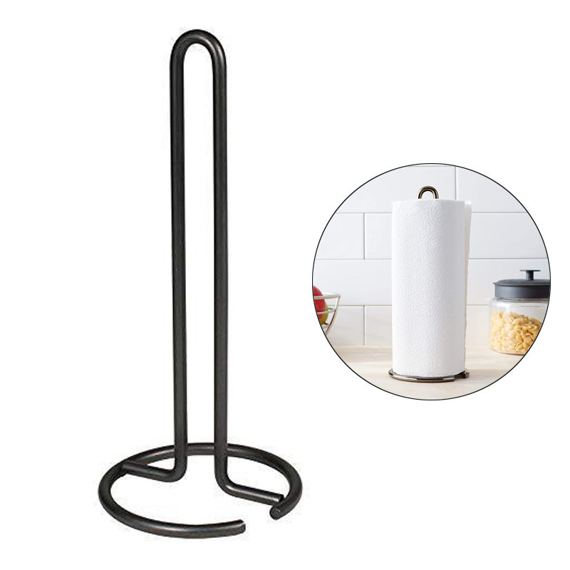 Simple Tear Standing Paper Towel Holder for Kitchen Countertop -Black