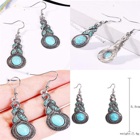 Turquoise Vintage Drop Dangle Earrings for Women-E