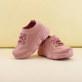 Baby First Walking Shoes Toddler Boys Girls Cotton Mesh Breathable Sneakers-Pink