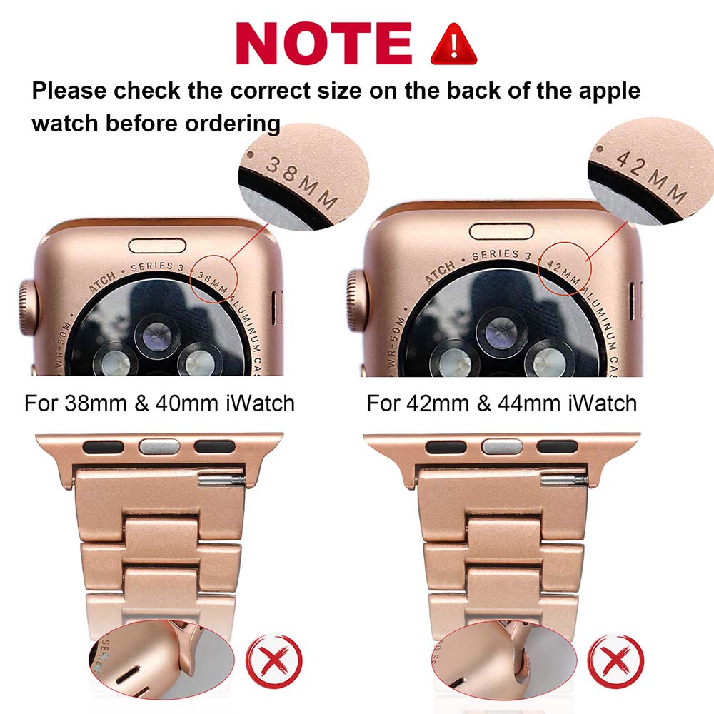 SZZ Bling Watch Band Business Stainless Steel Wristbands for Apple IWatch Series SE/1/2/3/4/5/6 For Women-Rose Gold