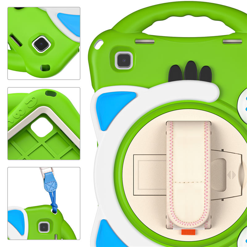 CatA Samsung Tablet for Tab A7 10.4  T500/T505/T507/T505N Built-in Handle Stand With a Strap-Green