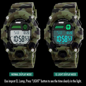 Kids LED Sports Watch Waterproof Digital Electronic Military Watches-Blue