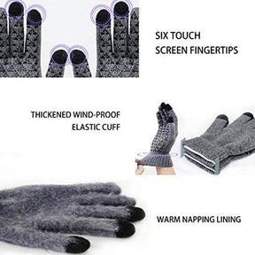 WIWU Winter Woman Gloves Upgraded Touch Screen Anti-Slip Silicone Gel Elastic Cuff Thermal-Coffee White-DZ32