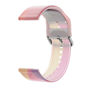 Semi Frosted Watch Strap Transparent Rainbow for Samsung Huawei Watch-01
