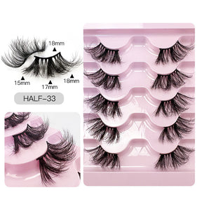Half Lashes Natural Looking Cat Eye Fluffy 3D Curly False Eyelashes-33
