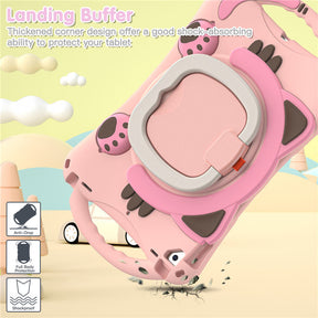 CatB Silicone Case For iPad 10.2 Air10.5 Pro10.5 Shockproof Shoulder Strap Handle Stand-Pink