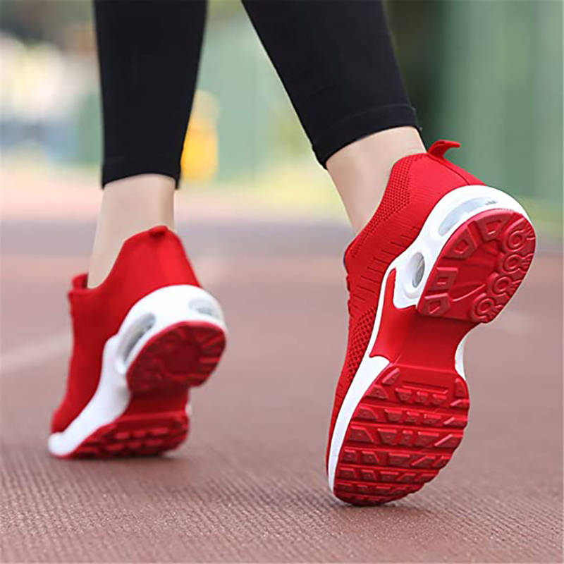 Women Casual Shoes Lightweight Athletic Walking Sneakers-Red