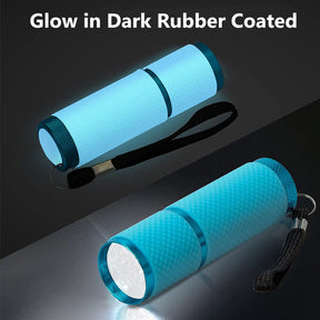 9 LED Glow in Dark Small Flashlights with Nylon lanyard for Camping-Blue