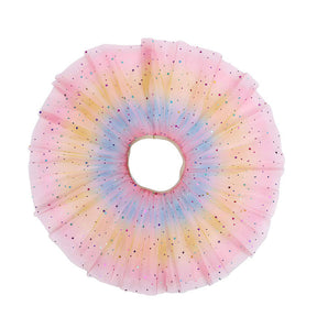 2 Pack Baby Girls Rainbow Skirt 4-Layer Tulle Princess Ballet Dress-Pink Purple