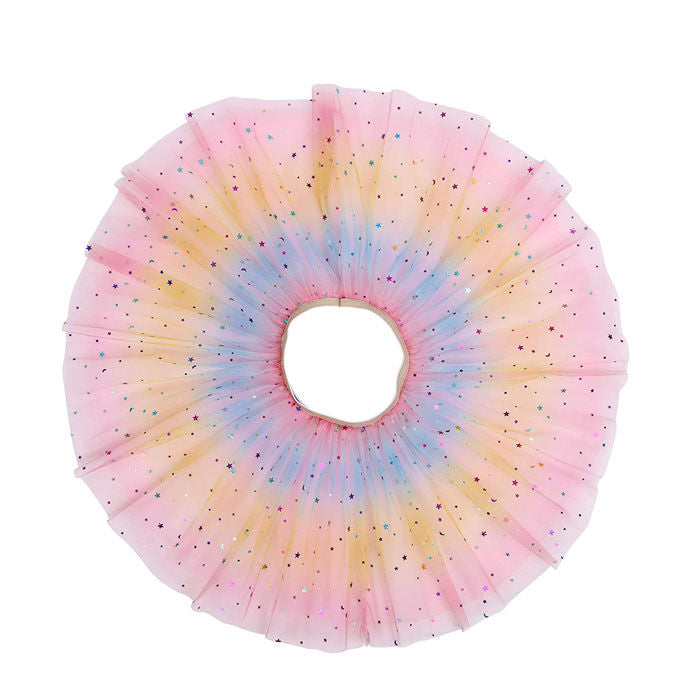 2 Pack Baby Girls Rainbow Skirt 4-Layer Tulle Princess Ballet Dress-Pink Purple