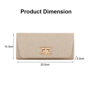 Elegant Fashion Clutch Purses Magnetic Square Bag for Womens-Gold