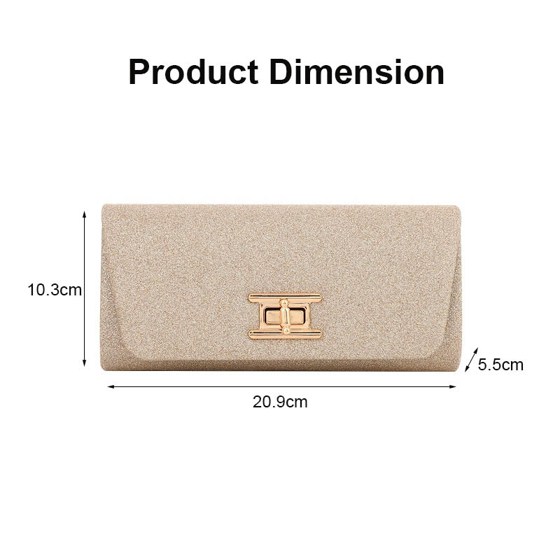 Elegant Fashion Clutch Purses Magnetic Square Bag for Womens-Gold
