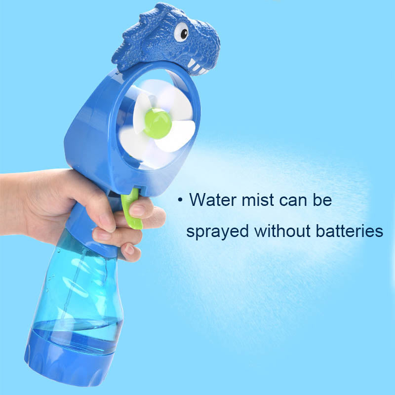 3Pcs Portable Mini Fan Adorable Dinosaur Handheld Water Mist Spray Fan