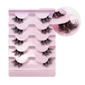 Half Lashes Natural Looking Cat Eye Fluffy 3D Curly False Eyelashes-37