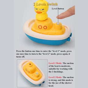 Electric Bathtub Fountain Toy with 3 Different Spraying Duck and 1 Duck Shower Head