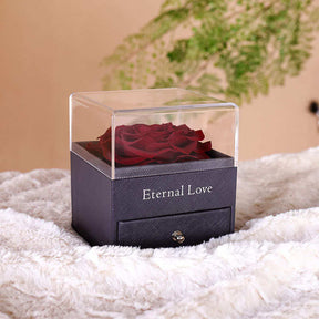 Preserved Flower Rose Gift Box for Valentines Day Anniversary Wedding-Wine Red