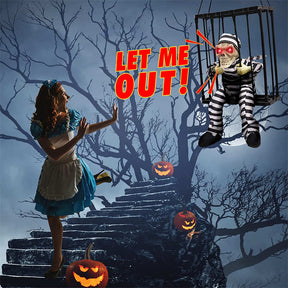 Scary Talking Prisoner Halloween Decorations with Motion Sensor and Light