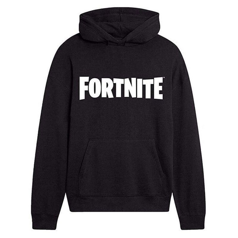 Childrens Sweatshirts Fortnite Logo Game Peripheral Letter Print Hoodie-Black