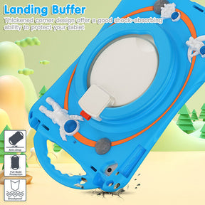 iPad Case Shockproof Case With Handle Stand Shoulder Strap for iPad 9.7 2018/2017/Pro9.7/Air2/Air-Blue