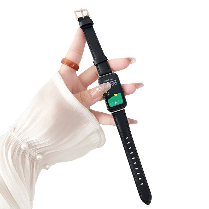 Genuine Leather Watch Strap Classic Quick Release for Huawei 8-Black