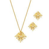 Womens Geometric Irregular Star Pendant Necklace Earrings Set