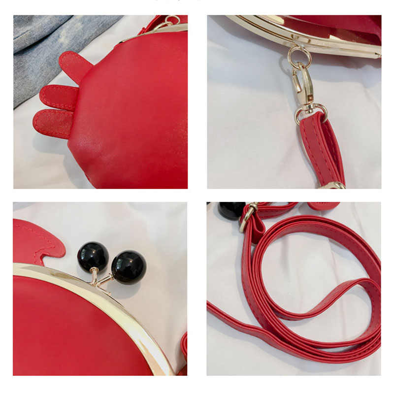 Crab Shape Handbag Novelty Detachable Shoulder Bag Women's Satchel-Red