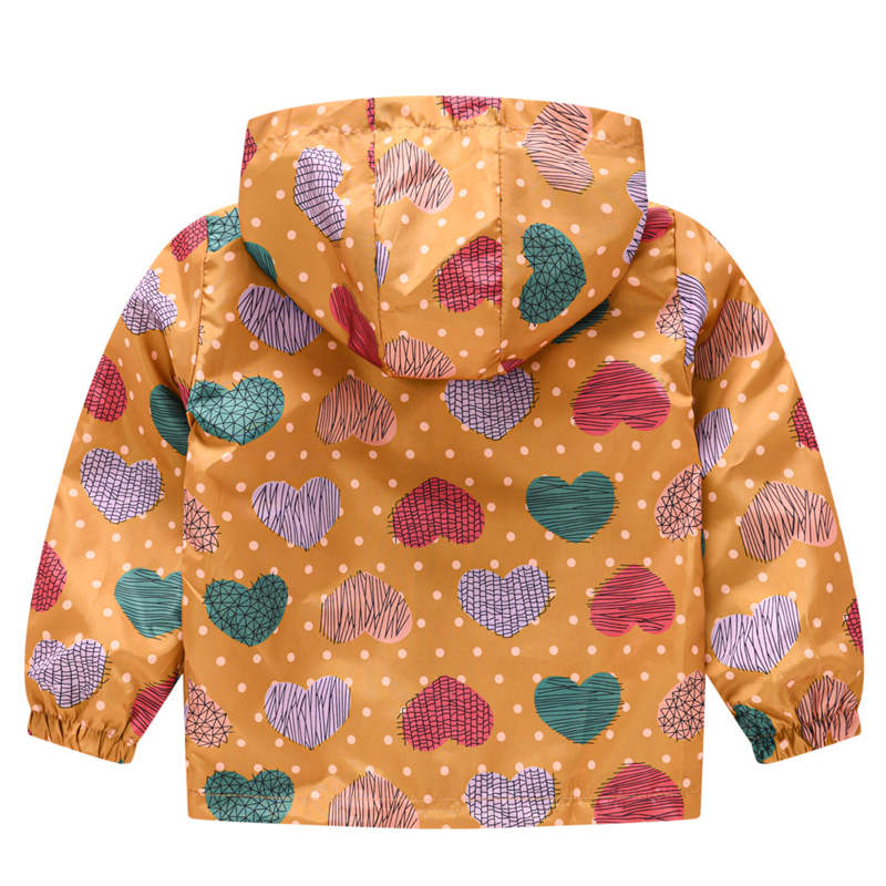 Toddler Boys Girls Cartoon Print Zip Jacket Hooded Trench Kids Casual Coats-33