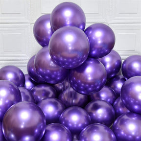 50pcs 12 Inch Metallic Latex Balloons Party Balloons for Party Birthday -Purple