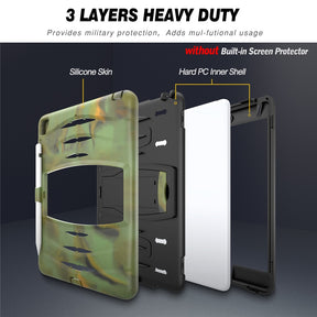 Shock Wave Kickstand Case Anti-Fall Protection With Pencil Holder For 9.7inch iPad 5/iPad 6/iPad Air2/iPad Pro9.7-Camouflage
