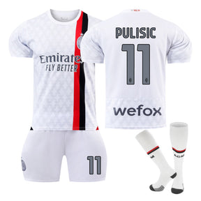 AC Milan Away Jersey PULISIC #11 Soccer Jersey Kids Adult 3-Pieces Jersey Kits