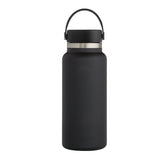 Stainless Steel Thermos Cup Wide Mouth Water Bottle for Outdoor Travel-Black