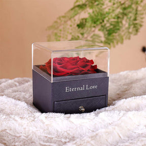 Preserved Flower Rose Gift Box for Valentines Day Anniversary Wedding-Red