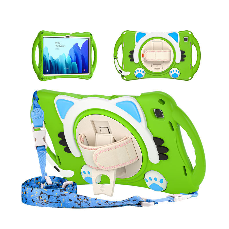 CatA Samsung Tablet for Tab A7 10.4  T500/T505/T507/T505N Built-in Handle Stand With a Strap-Green
