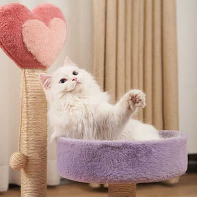 Heart Shaped Cat Tree for Indoor Cats Tower Sisal Scratching Post