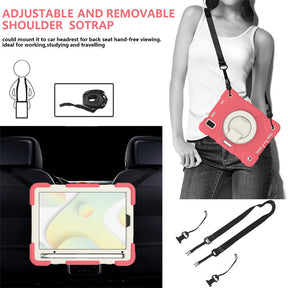 iPad Case For iPad Mini 6 with 360¡ãSwivel Stand-Begonia Red